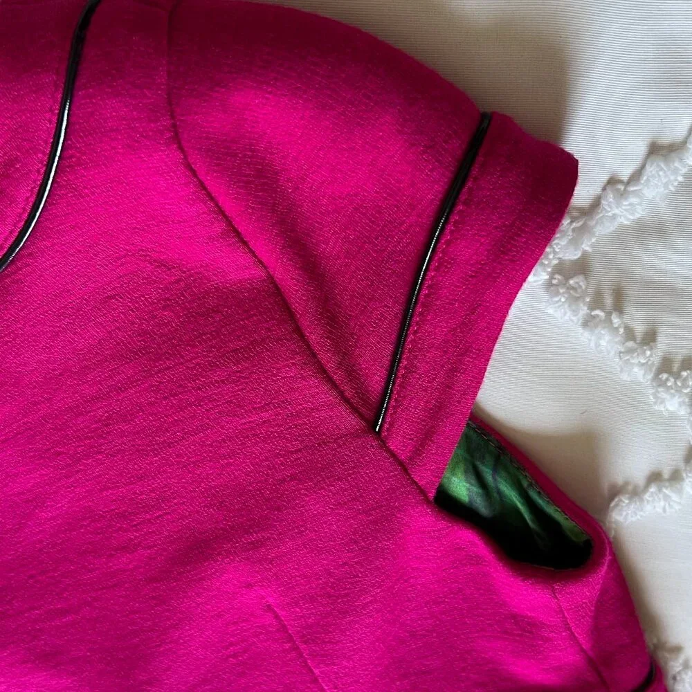 Alberto Makali Fuchsia Cap Sleeve Dress SIZE 8 - Picture 8 of 13